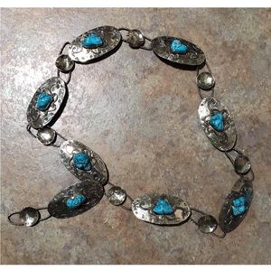 Turquoise necklace/hatband/belt amazing workmanship